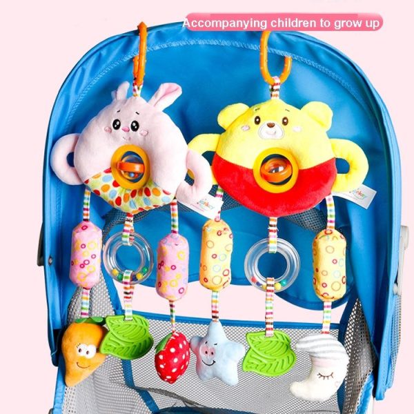 Stroller Toy 0-1 Year Old Bed Hanging Turn Bead Doll Baby Bed Bell Plush Rattle (H168190-3B Rabbit) - Image 2