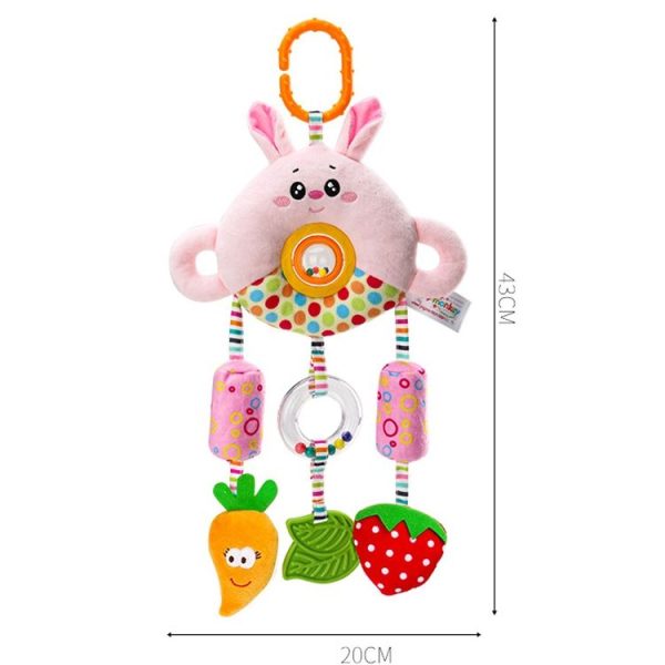 Stroller Toy 0-1 Year Old Bed Hanging Turn Bead Doll Baby Bed Bell Plush Rattle (H168190-3B Rabbit) - Image 3