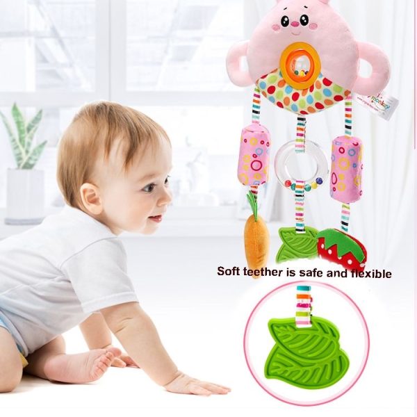 Stroller Toy 0-1 Year Old Bed Hanging Turn Bead Doll Baby Bed Bell Plush Rattle (H168190-3B Rabbit) - Image 4