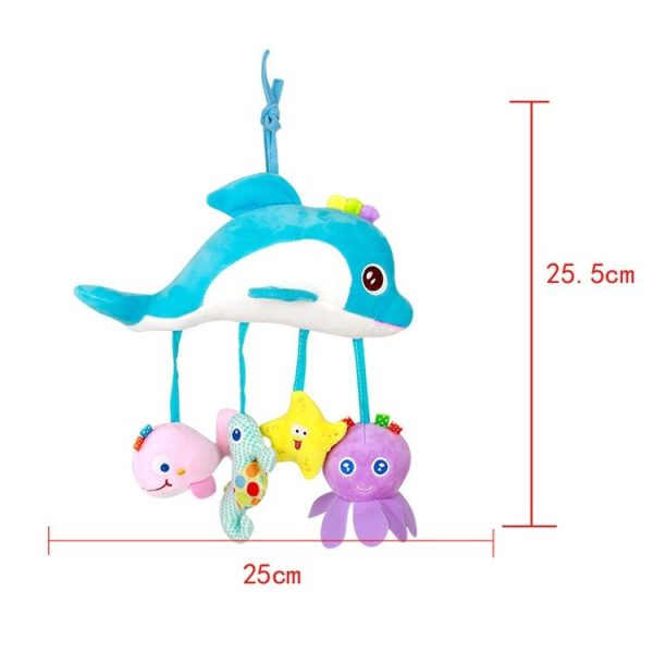 Baby Toys 0-1 Year Old Animal Bed Bells Soothing Plush Toys Baby Rattles Baby Carriage Hanging (C Crossbar - Birds) - Image 3