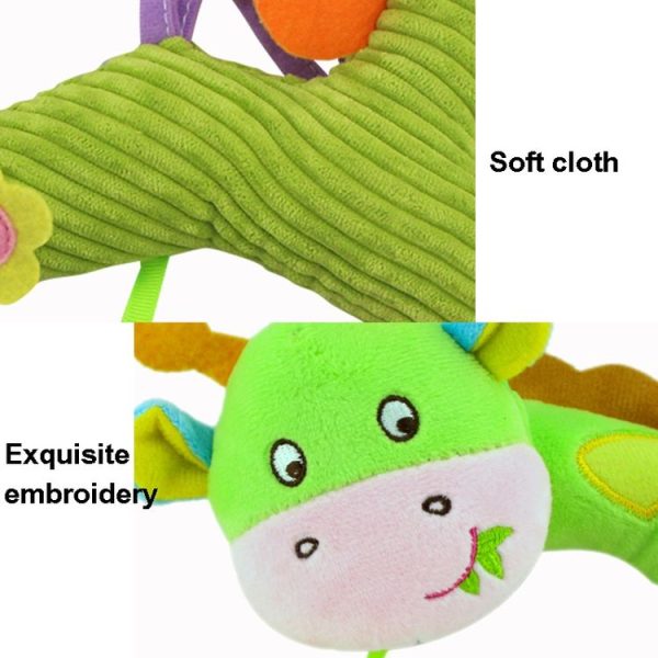 Baby Toys 0-1 Year Old Animal Bed Bells Soothing Plush Toys Baby Rattles Baby Carriage Hanging (C Crossbar - Birds) - Image 5