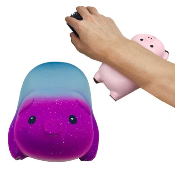 Piggy Office Protection Wrist Memory Foam Hand Rest Slow Rebound Wrist Mouse Pad (Star Blue)