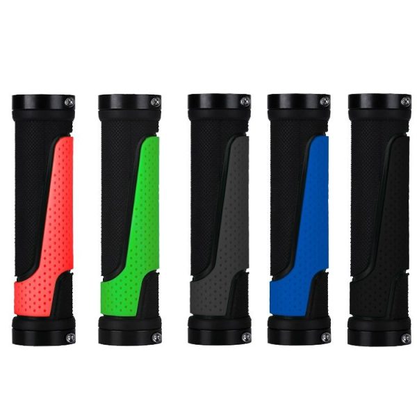 1pair BG-0404 Bicycle Rubber Handle Cover The Mountain Bike Bilateral Lock Dead Anti-Slip Handle Cover (Green) - Image 2