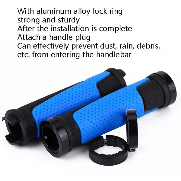 1pair BG-0404 Bicycle Rubber Handle Cover The Mountain Bike Bilateral Lock Dead Anti-Slip Handle Cover (Green) - Image 5