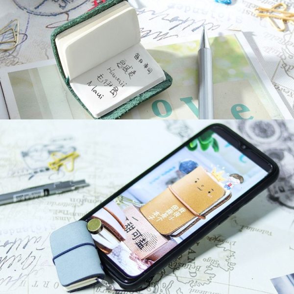 Ultra-Small Mini TN Hand Account Book Leather Notebook Portable Travel Diary (Crazy Horse Skin Ink Green) - Image 4