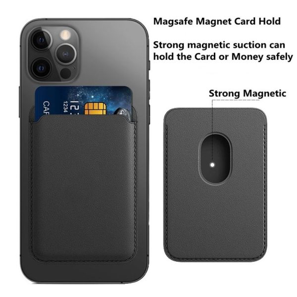 MagSafe Magnetic Leather Card Case Holster For iPhone (Red) - Image 5