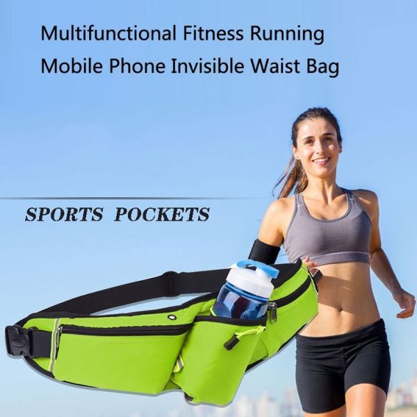 Outdoor Sports Water Bottle Waist Bag Multifunctional Fitness Running Mobile Phone Invisible Waist Bag (Royal Blue) - Image 5