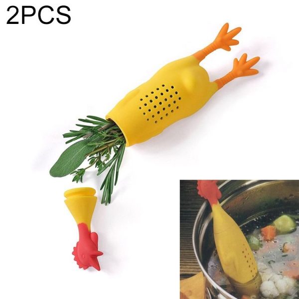 JJ63085 2 PCS Silicone Screaming Chicken Soup Spice Box Creative Kitchen Gadget, Package: Color Box