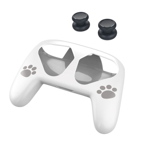 DOBE TNS-1171 Gamepad Protection Set Handle Protective Case + Rocker Cap For Nintendo Switch Pro (White)