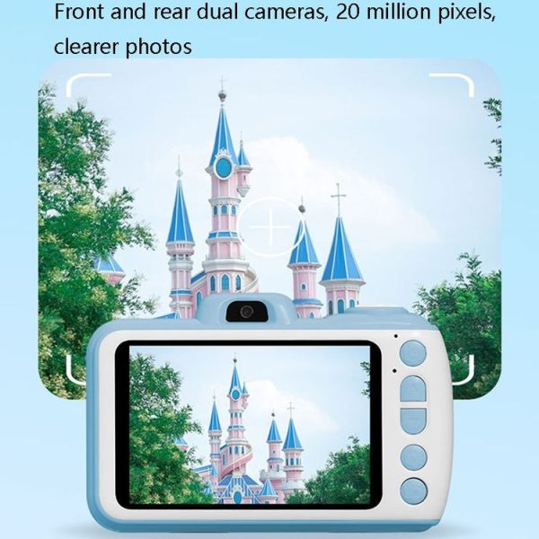 X38 3.5 Inches 4K Smart Digital Children Camera Dual-Camera HD Screen Automatic Focus Camera (Blue) - Image 3