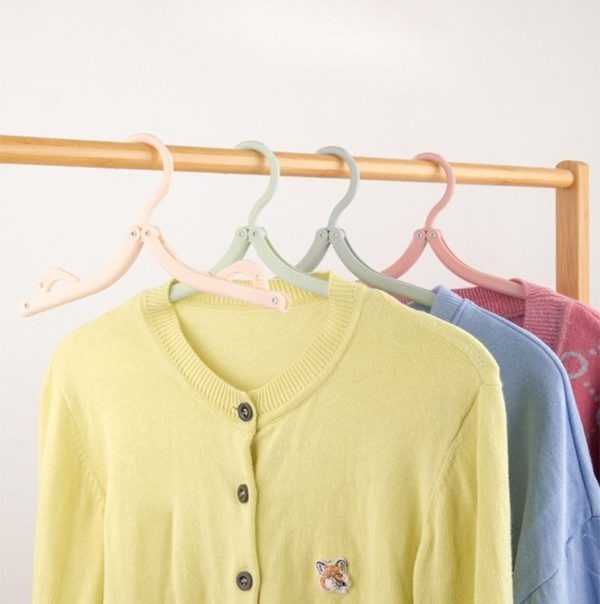 3pcs Portable Travel Folding Hanger Multi-Function Plastic Drying Rack (Green) - Image 2