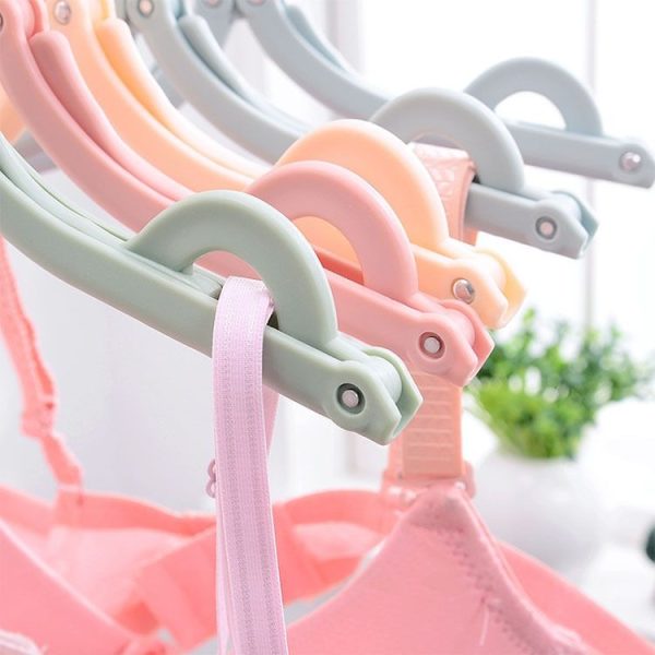 3pcs Portable Travel Folding Hanger Multi-Function Plastic Drying Rack (Green) - Image 3