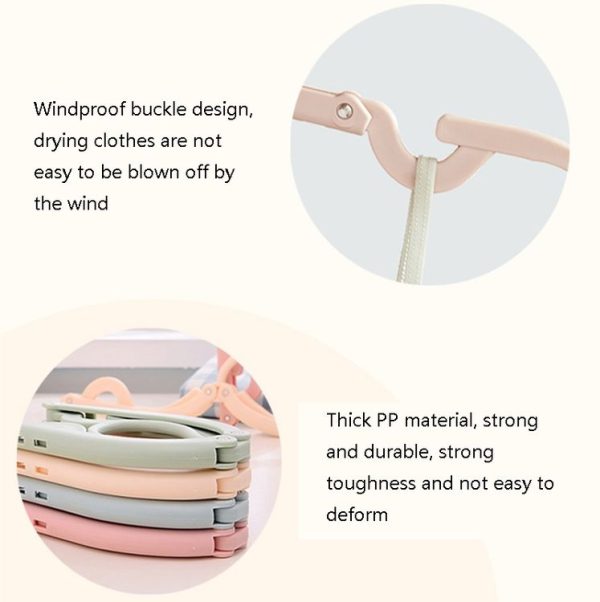 3pcs Portable Travel Folding Hanger Multi-Function Plastic Drying Rack (Green) - Image 4