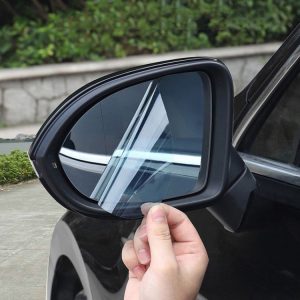 2pcs / Set Rainproof Anti-Fog And Anti-Reflective Film For Car Rearview Mirror Ellipse 95x135mm (Transparent)