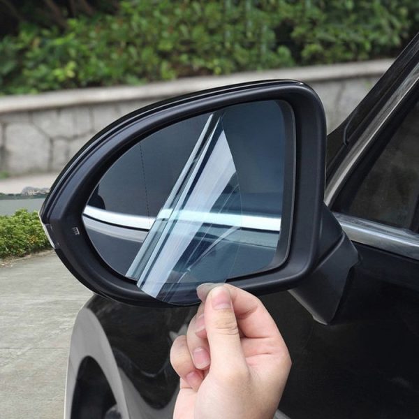 2pcs / Set Rainproof Anti-Fog And Anti-Reflective Film For Car Rearview Mirror Ellipse 95x135mm (Transparent)