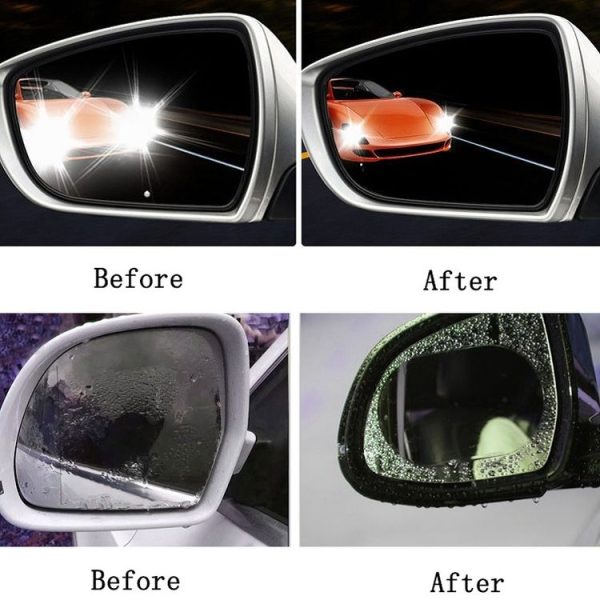 2pcs / Set Rainproof Anti-Fog And Anti-Reflective Film For Car Rearview Mirror Ellipse 95x135mm (Transparent) - Image 5