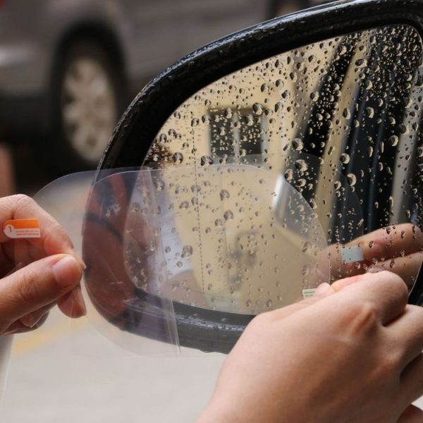2pcs / Set Rainproof Anti-Fog And Anti-Reflective Film For Car Rearview Mirror Ellipse 95x135mm (Transparent) - Image 6