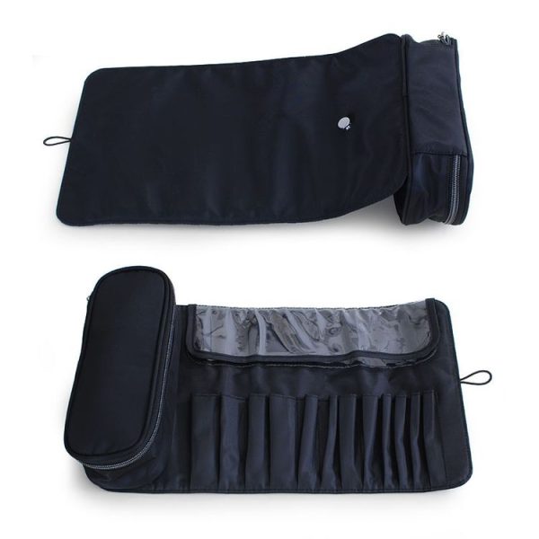 Cosmetic Bag Cosmetic Brush Storage Bag Multifunctional Folding Beauty Makeup Kit (Black) - Image 5