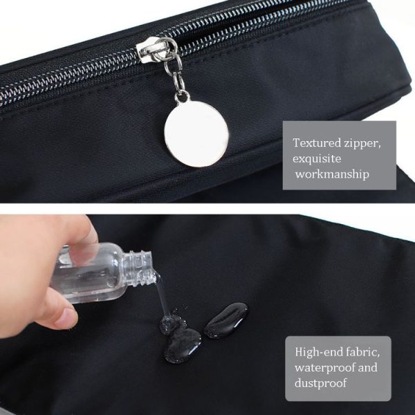 Cosmetic Bag Cosmetic Brush Storage Bag Multifunctional Folding Beauty Makeup Kit (Black) - Image 7