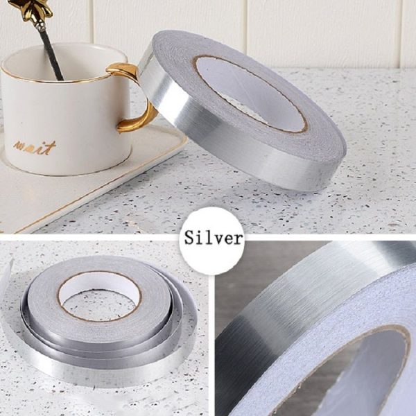 Home Decoration Self-Adhesive Ceiling Beauty Sideline Tile Beauty Seam Sticker, Specification: 0.5cmx50m (Brushed Silver) - Image 2