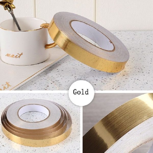 Home Decoration Self-Adhesive Ceiling Beauty Sideline Tile Beauty Seam Sticker, Specification: 1cmx50m (Brushed Gold) - Image 2