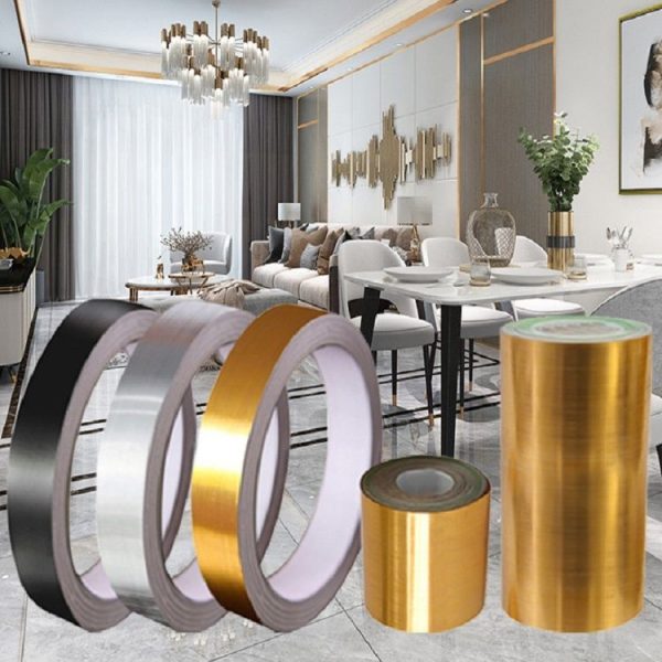 Home Decoration Self-Adhesive Ceiling Beauty Sideline Tile Beauty Seam Sticker, Specification: 1cmx50m (Brushed Gold) - Image 6
