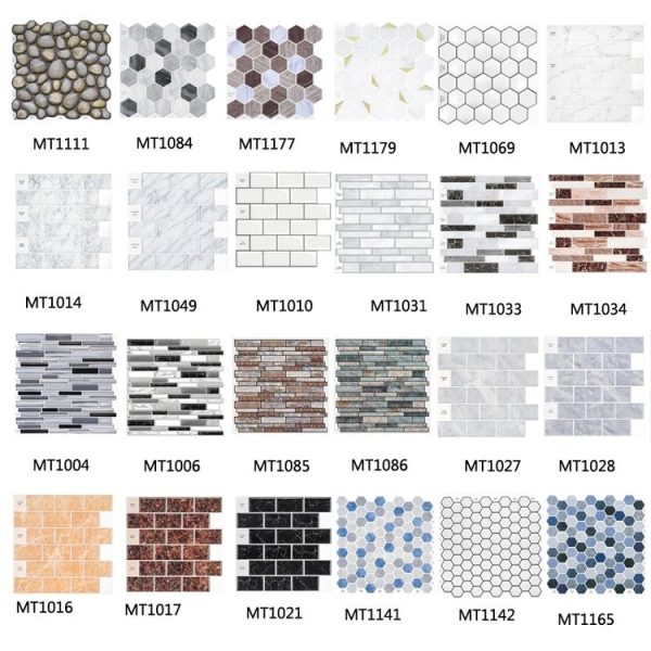 3D Crystal Epoxy Self-Adhesive Wall Sticker Bathroom Simulation Tile Sticker (MT1010) - Image 2
