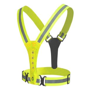 LED Reflective Vest High Stretch Outdoor Reflective Vest Traffic Safety Reflective Clothing (Yellow)