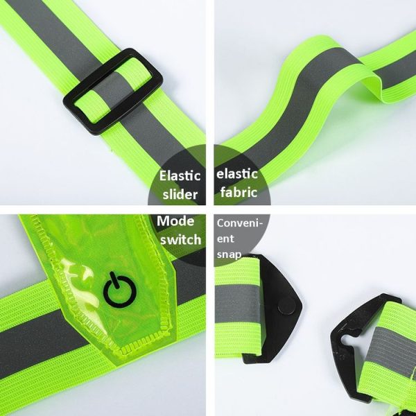 LED Reflective Vest High Stretch Outdoor Reflective Vest Traffic Safety Reflective Clothing (Yellow) - Image 4
