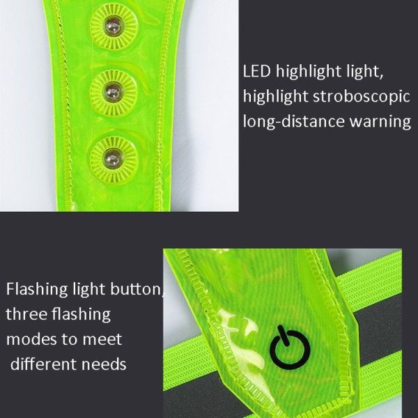 LED Reflective Vest High Stretch Outdoor Reflective Vest Traffic Safety Reflective Clothing (Yellow) - Image 5
