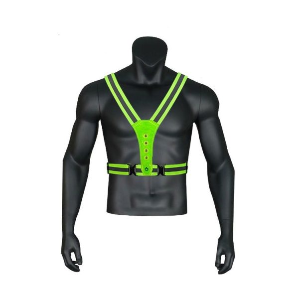 LED Reflective Vest High Stretch Outdoor Reflective Vest Traffic Safety Reflective Clothing (Yellow) - Image 6