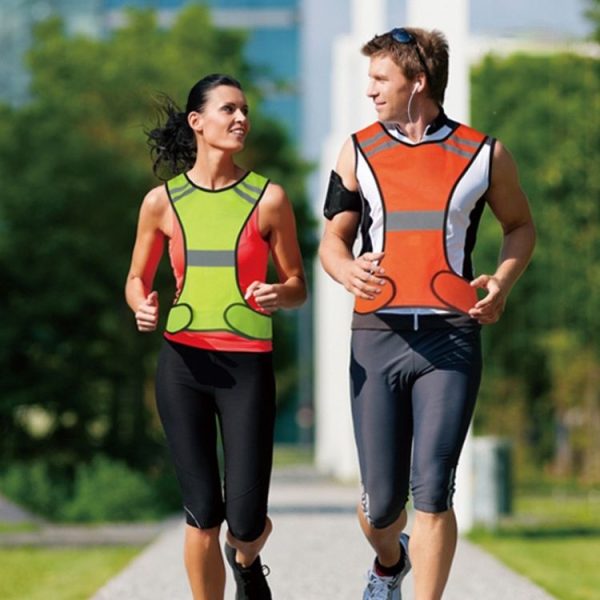Sports Reflective Vest Night Running Outdoor Reflective Clothing Traffic Safety Reflective Vest, Style: With Led (Fluorescent Yellow) - Image 6