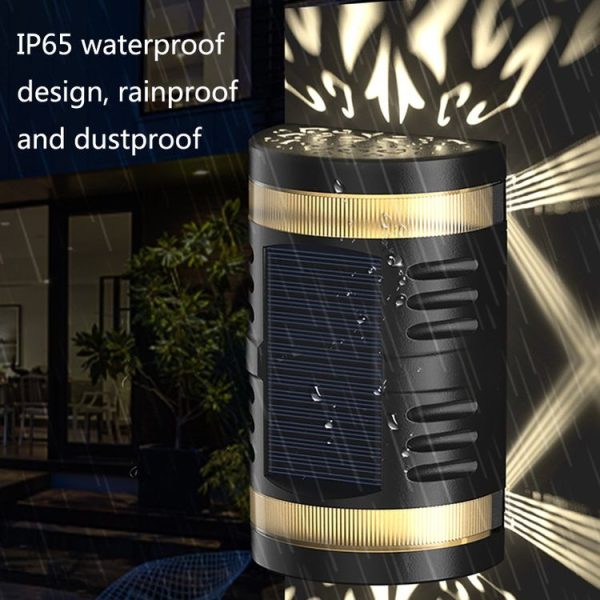 HP-2106 80LM 2 LED Outdoor Solar Automatic Light Sensor Wall Light Garden LED Wall Light (Colorful Light) - Image 5
