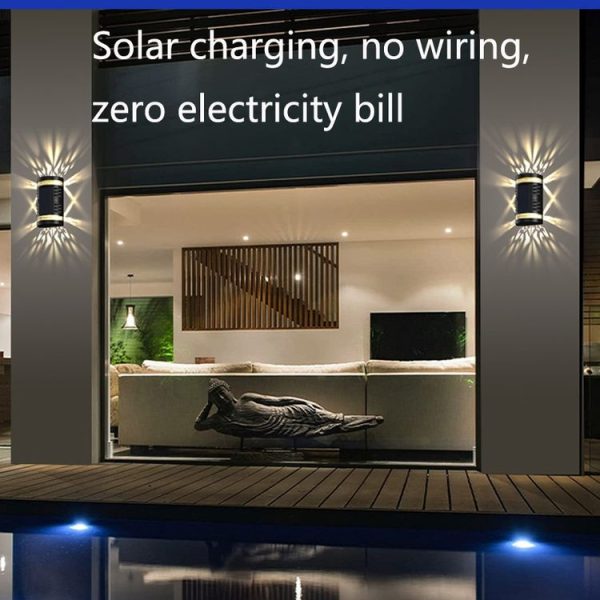 HP-2106 80LM 2 LED Outdoor Solar Automatic Light Sensor Wall Light Garden LED Wall Light (Colorful Light) - Image 6