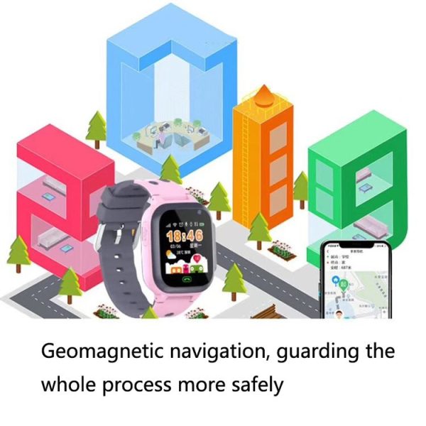 A111-Z1 Children Smart Positioning Plug-In Cartoon Call For Help Multi-Function Watch Phone (Pink) - Image 5