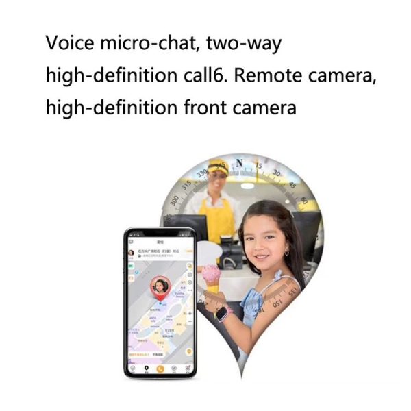 A111-Z1 Children Smart Positioning Plug-In Cartoon Call For Help Multi-Function Watch Phone (Pink) - Image 6