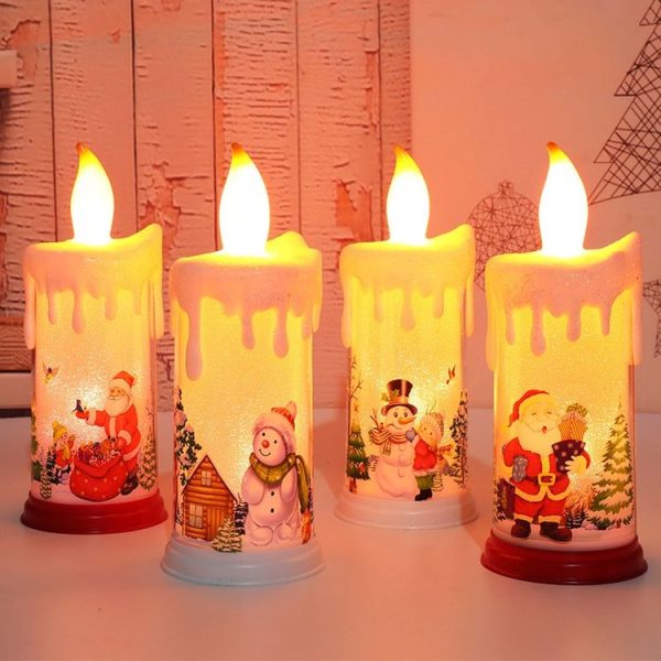 Christmas Decoration Night Light LED Simulation Flame Candle Light (B-Snowman) - Image 2