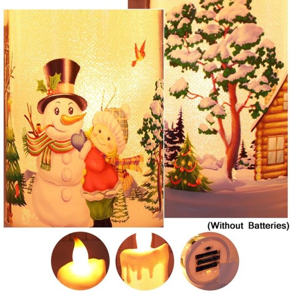 Christmas Decoration Night Light LED Simulation Flame Candle Light (B-Snowman) - Image 3