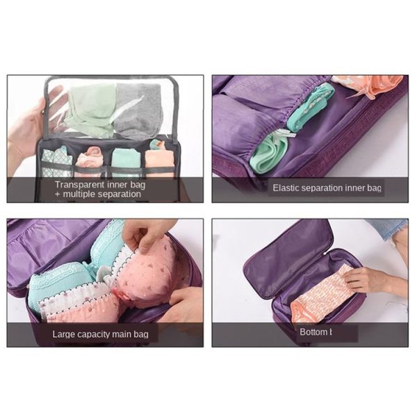 Bra Underwear Drawer Organizers Travel Storage Dividers Socks Briefs Cloth Case Clothing Wardrobe Box Bag (Blue) - Image 4
