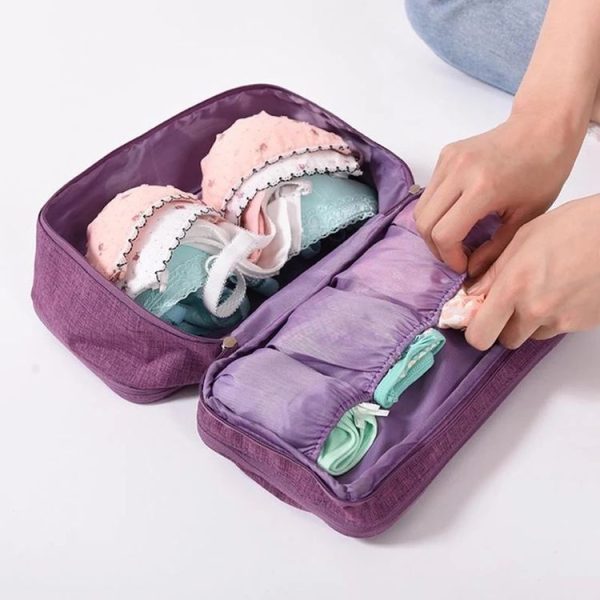 Bra Underwear Drawer Organizers Travel Storage Dividers Socks Briefs Cloth Case Clothing Wardrobe Box Bag (Blue) - Image 6
