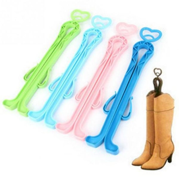 5 PCS Women Boot Rack Two Sides Clip Plastic Support High Top Boot Shaper Stretcher Shoe Hanger Storage Organizer Holder, Random Color Delivery - Image 3