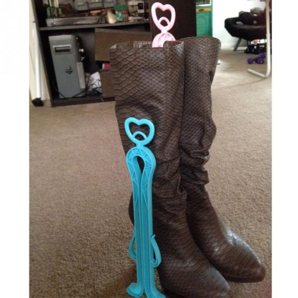 5 PCS Women Boot Rack Two Sides Clip Plastic Support High Top Boot Shaper Stretcher Shoe Hanger Storage Organizer Holder, Random Color Delivery - Image 5