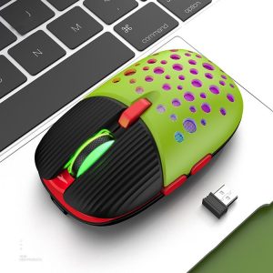 K-Snake BM900 6 Keys 2.4G Wireless Charging Beetle Mouse Glowing Gaming Mouse (Black Green)