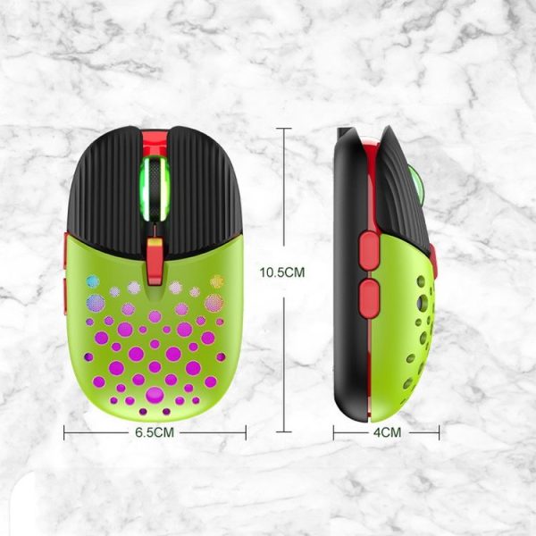 K-Snake BM900 6 Keys 2.4G Wireless Charging Beetle Mouse Glowing Gaming Mouse (Black Green) - Image 3