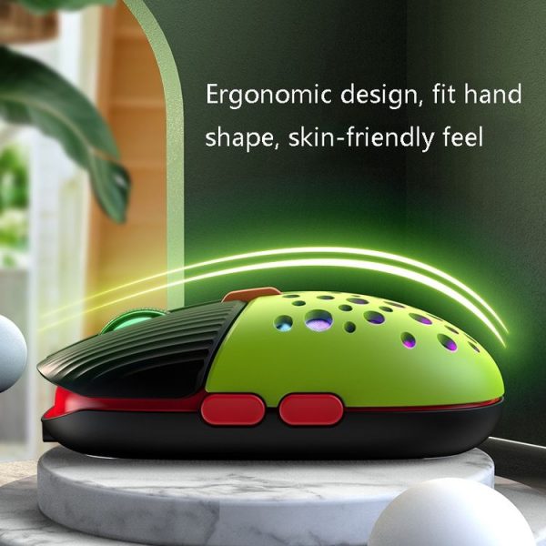 K-Snake BM900 6 Keys 2.4G Wireless Charging Beetle Mouse Glowing Gaming Mouse (Black Green) - Image 4