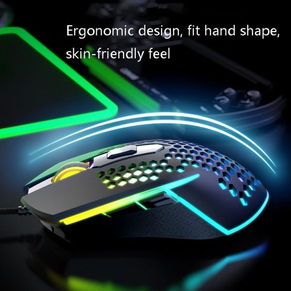 K-Snake X8 6 Keys Wired Luminous Mouse Precise Positioning Gaming Mouse, Cable Length: 1.5m (Green) - Image 4