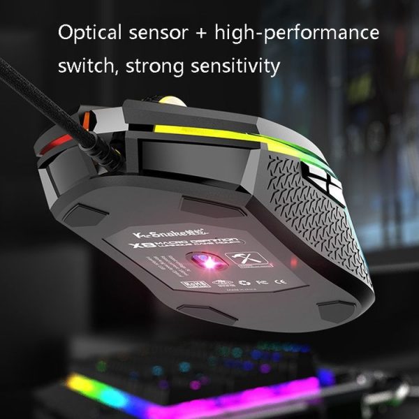 K-Snake X8 6 Keys Wired Luminous Mouse Precise Positioning Gaming Mouse, Cable Length: 1.5m (Green) - Image 6