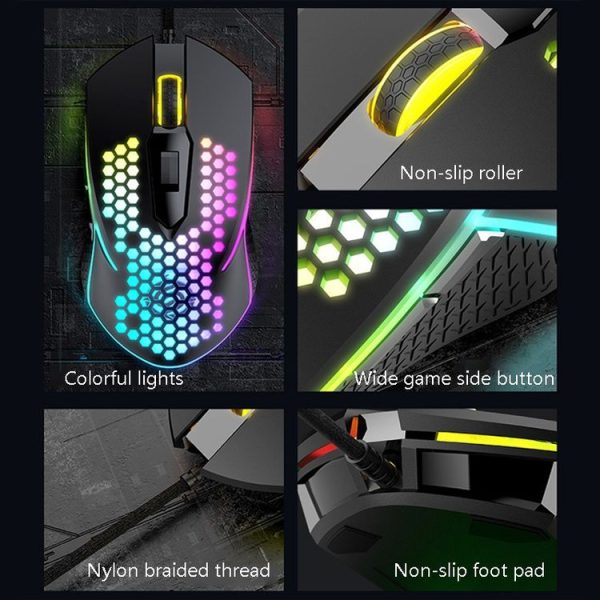 K-Snake X8 6 Keys Wired Luminous Mouse Precise Positioning Gaming Mouse, Cable Length: 1.5m (Green) - Image 7