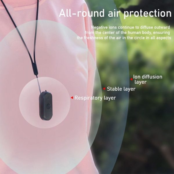 EP206 Hanging Neck Negative Ion Necklace Air Purifier (Black) - Image 7