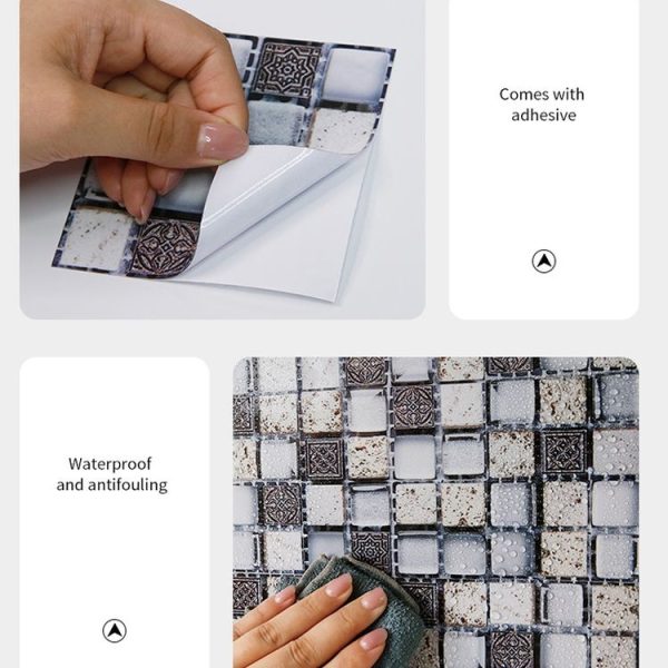 20 PCS / Set 3D Wall Stickers Bathroom Kitchen Waterproof And Oil-Proof Self-Adhesive Wallpaper Tile Stickers (MSK-011) - Image 4